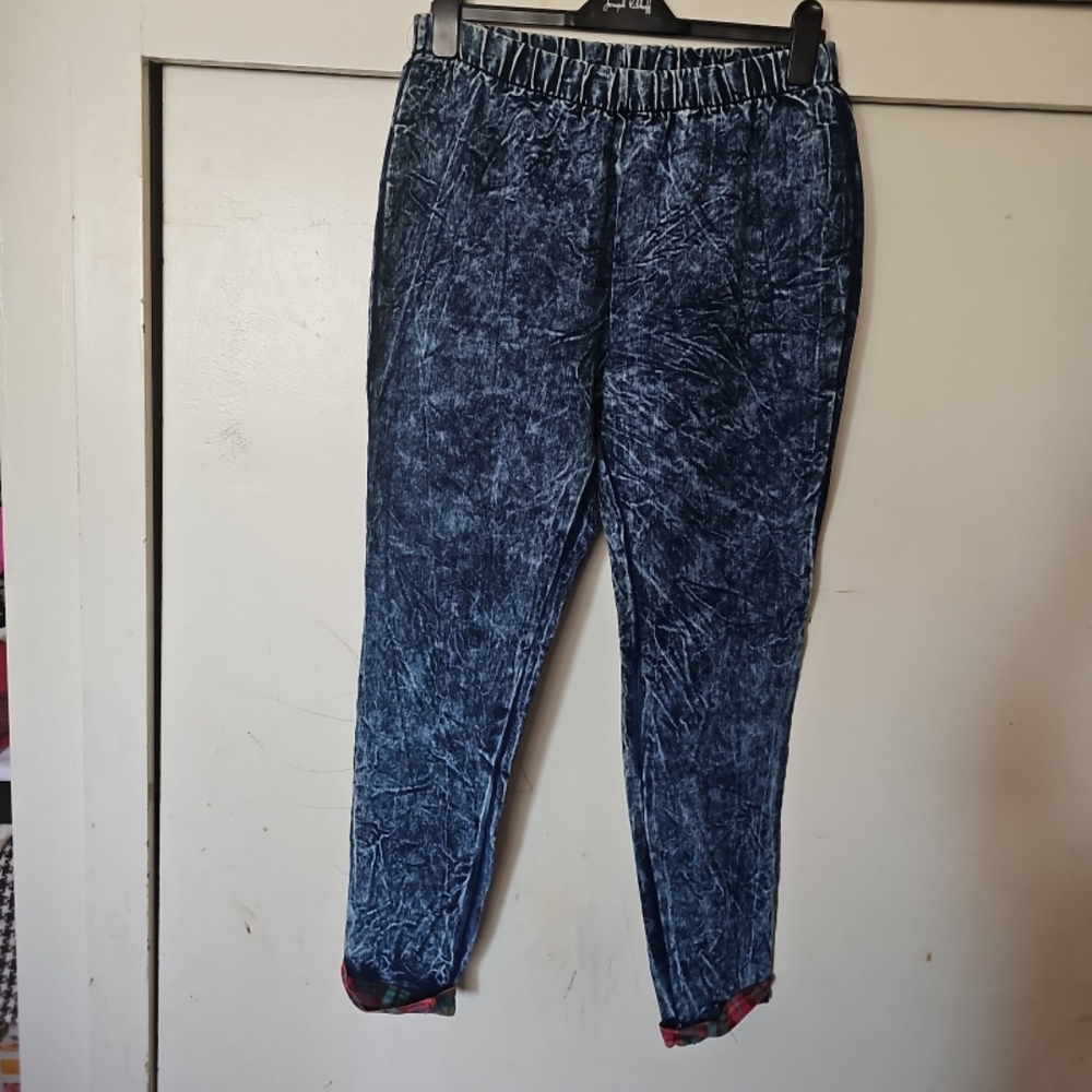 S.L. Fashions Women's Crinkle Skinny Jeans in Dark Blue
